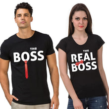 Load image into Gallery viewer, fanideaz Cotton Real Boss Printed Couple T Shirt
